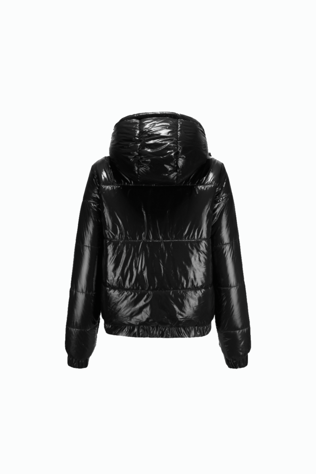 Black velvet puffer jacket