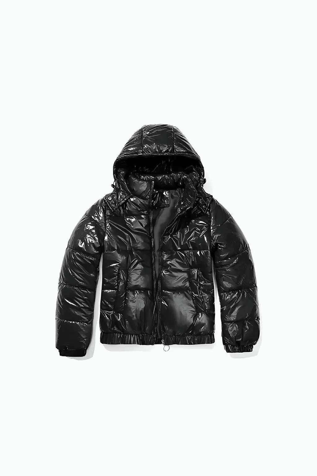 Black velvet puffer jacket
